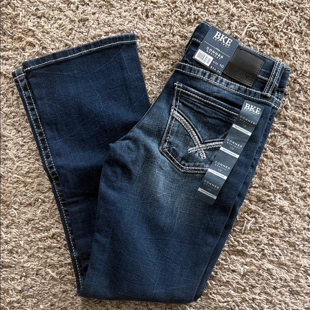 BKE Conner Bootcut Jeans in Dark Blue Wash